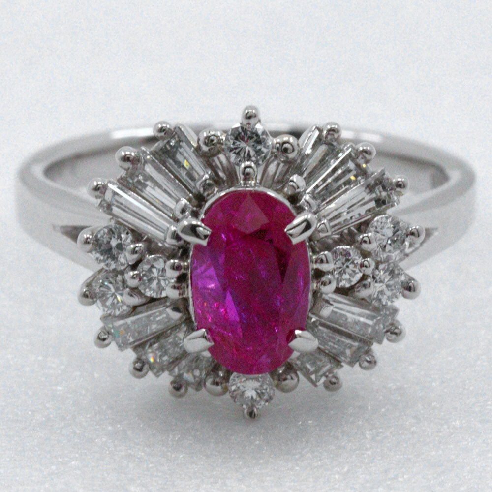 Platinum Diamond Ruby Ring 6.7g – packaging