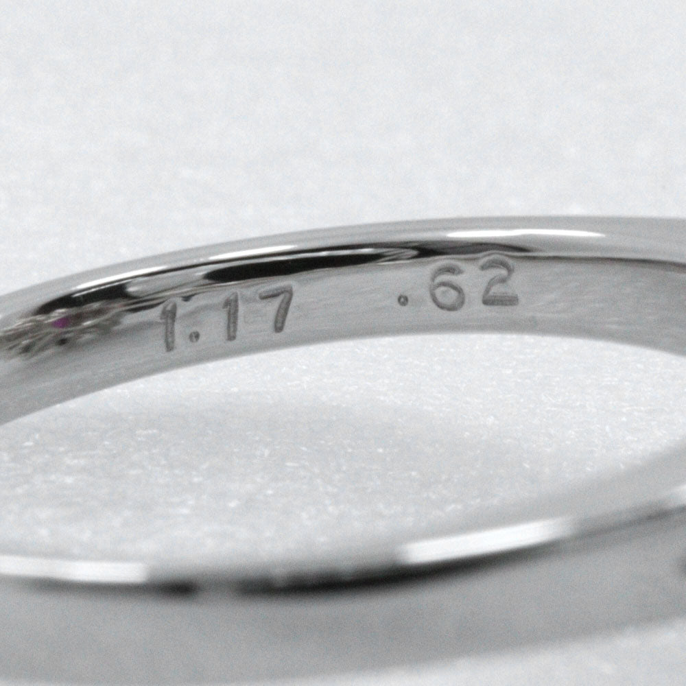 Platinum Diamond Ruby Ring 6.7g – top view