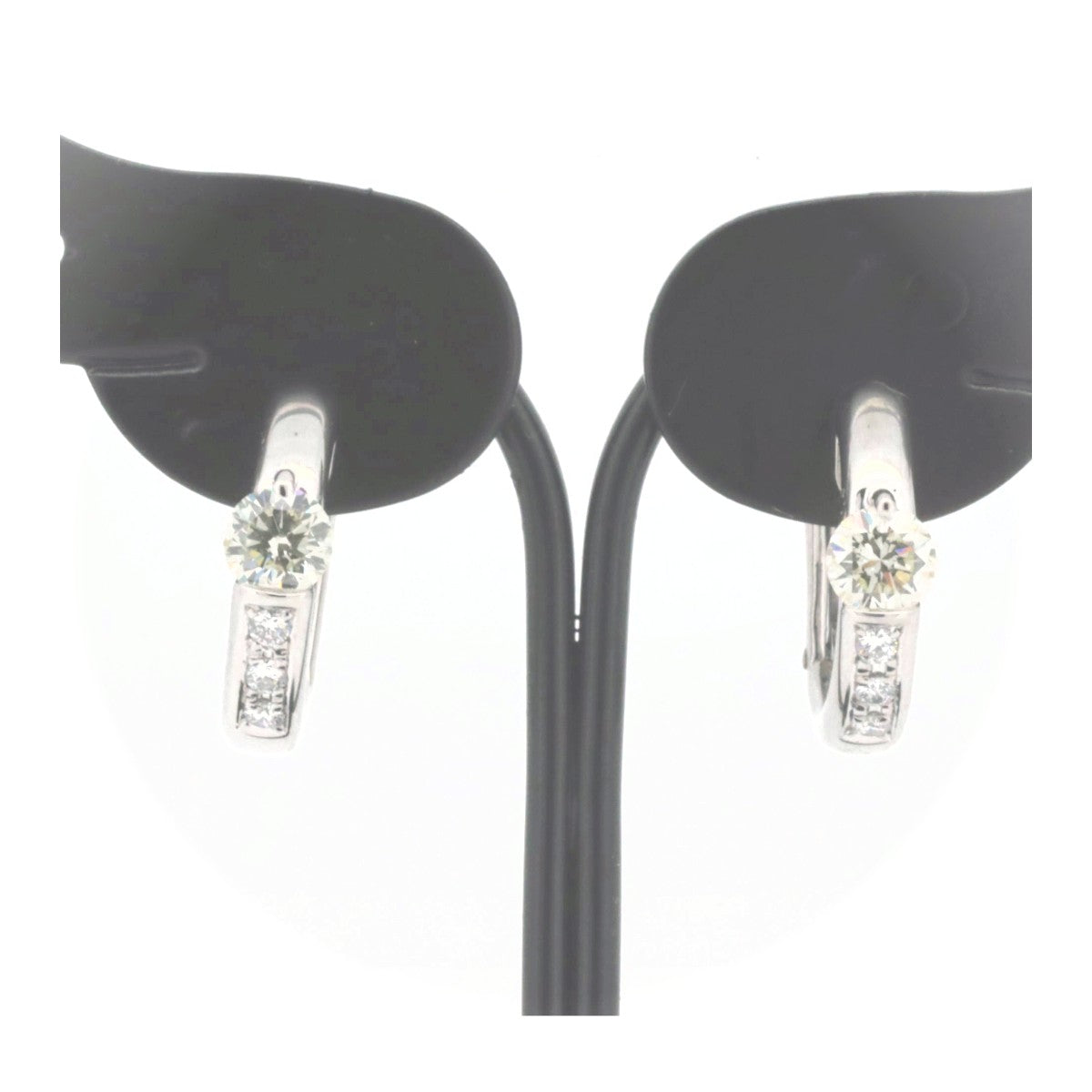 Tasaki Platinum Diamond Earrings – front view