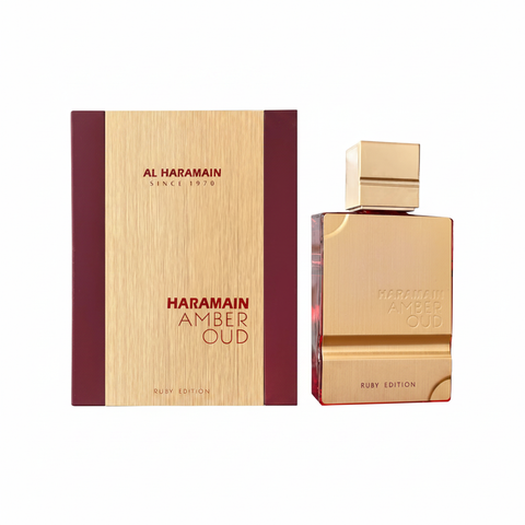 Al Haramain Amber Oud Ruby Edition Gold - Box and Bottle