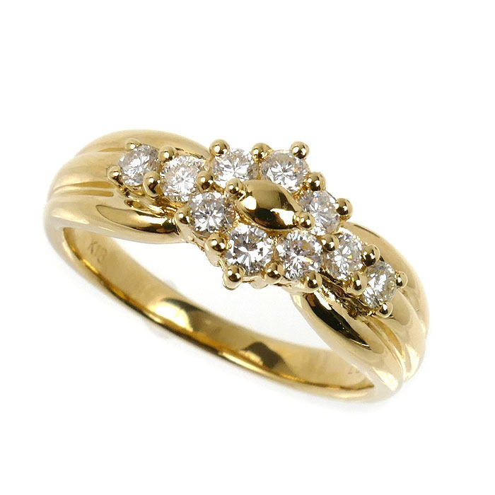 18K Yellow Gold Diamond Ring – front view