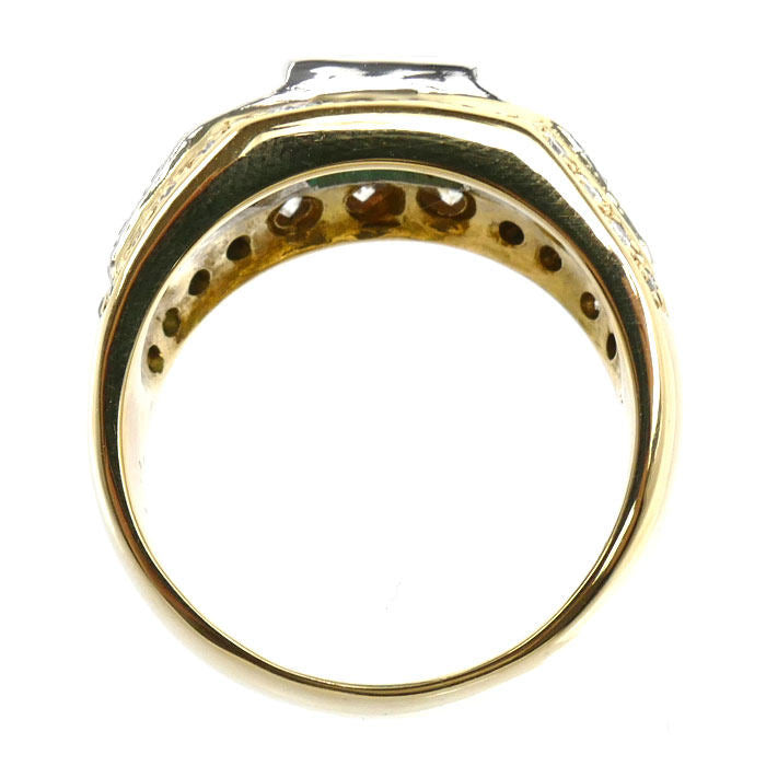 Platinum Diamond Emerald Ring – inside band