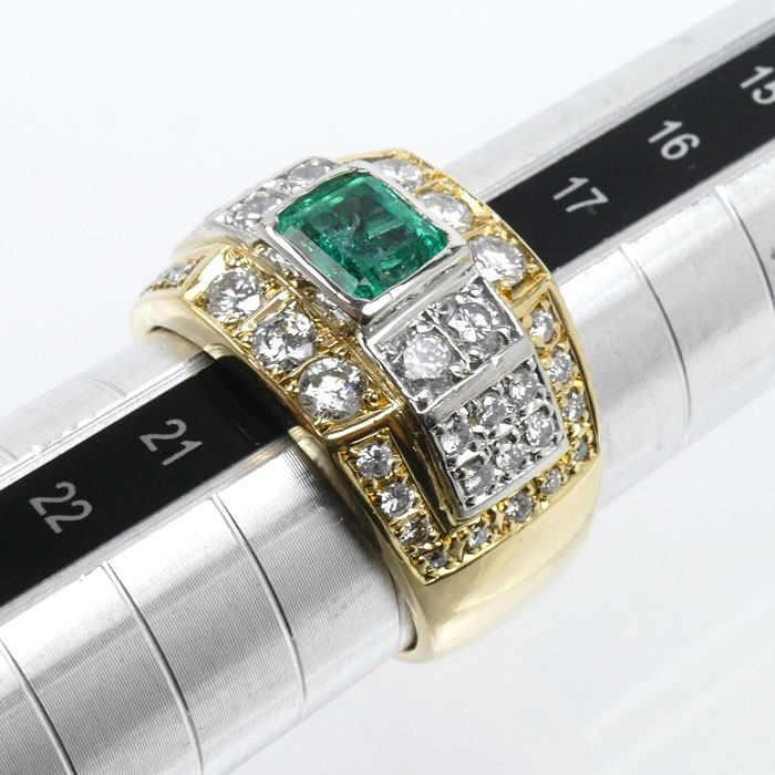 Platinum Diamond Emerald Ring – alternate view