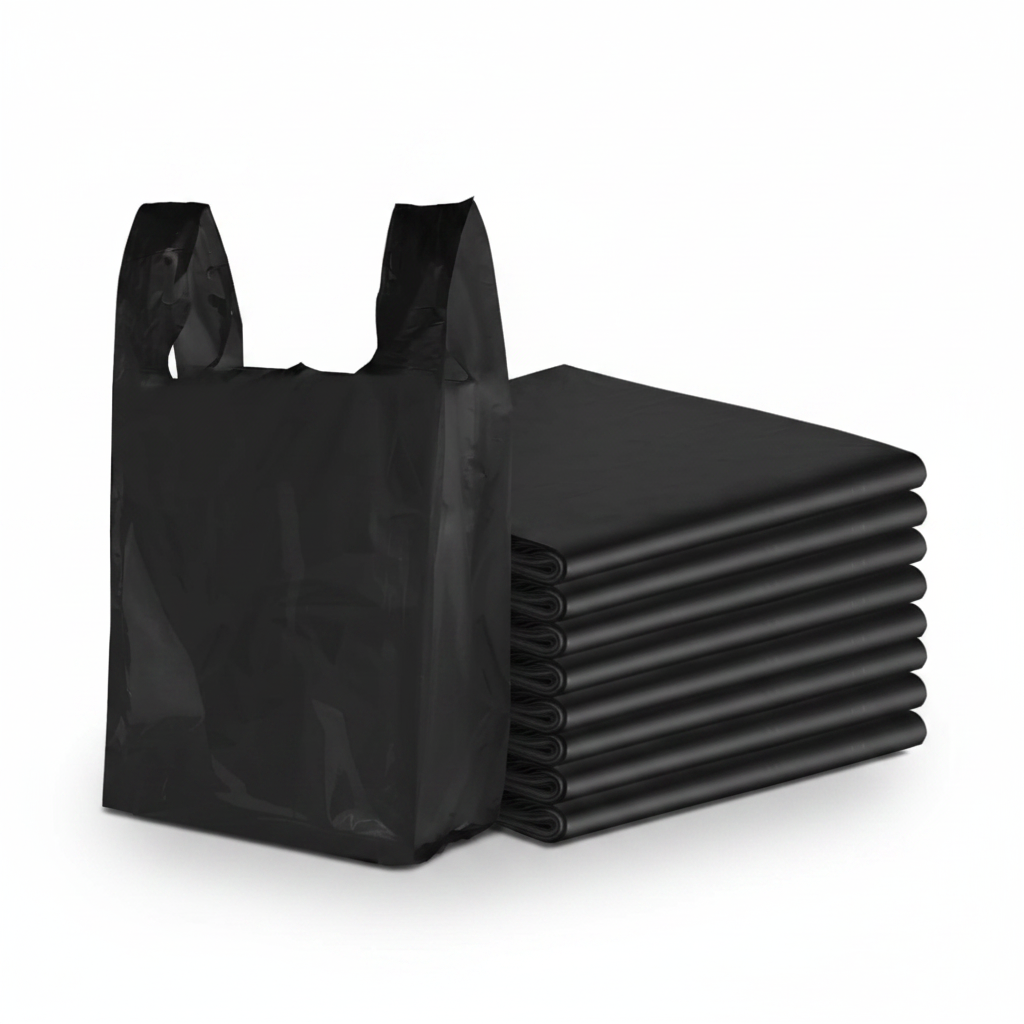 Black T-Shirt Bags Bulk Pack - Product Image