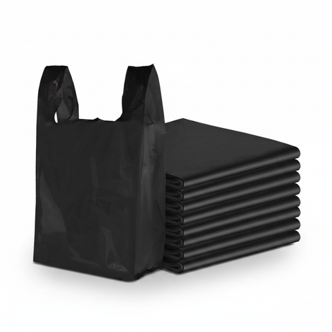 Black T-Shirt Bags Bulk Pack - Product Image