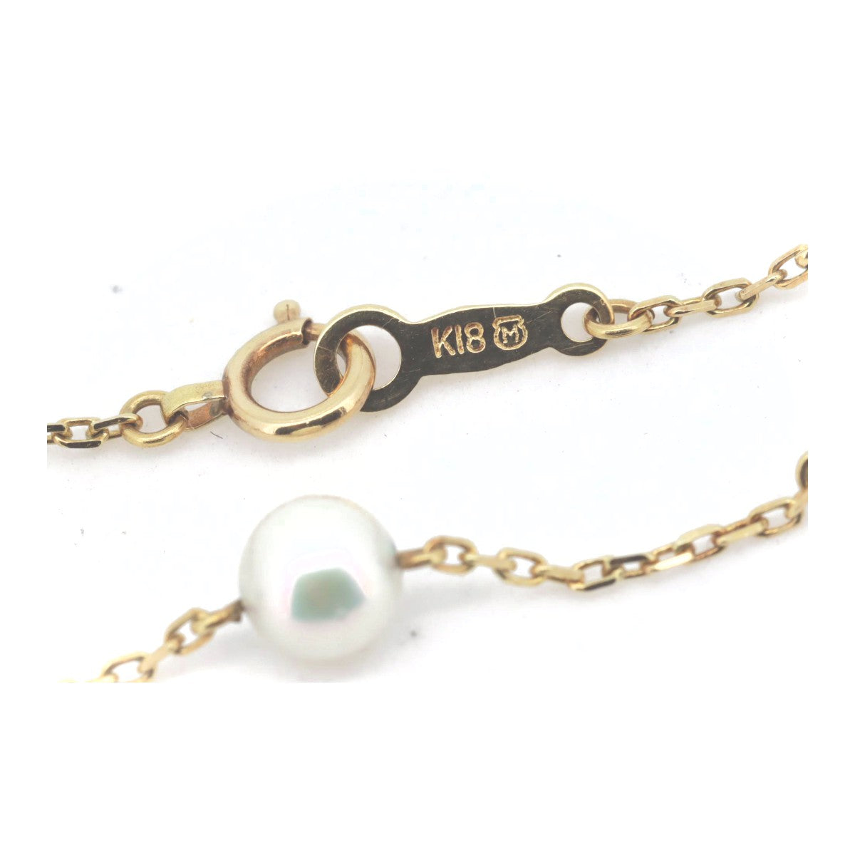 Mikimoto 18K Yellow Gold Pearl Bracelet – detail view