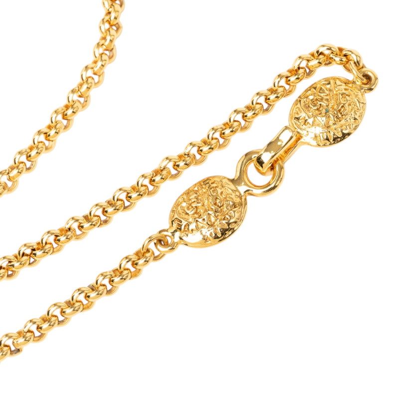 Chanel Coco Mark Gold-Plated Necklace – full length