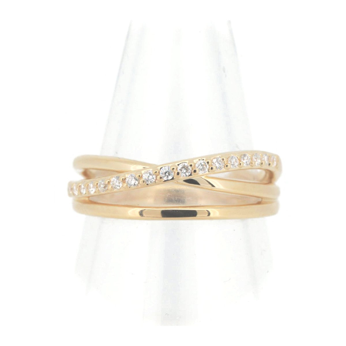 4°C 18K Yellow Gold Diamond Ring – front view