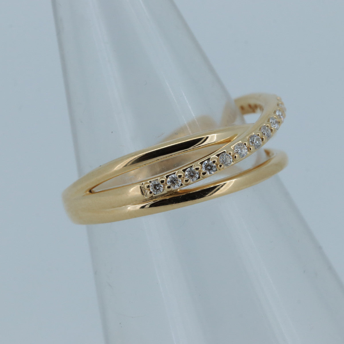 4°C 18K Yellow Gold Diamond Ring – side view