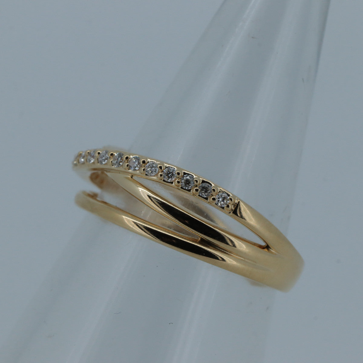 4°C 18K Yellow Gold Diamond Ring – top view