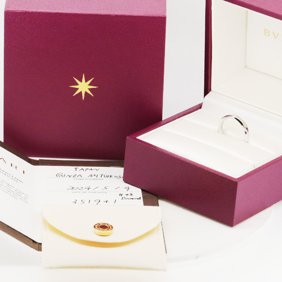 Bulgari Infinito Platinum Diamond Ring – packaging