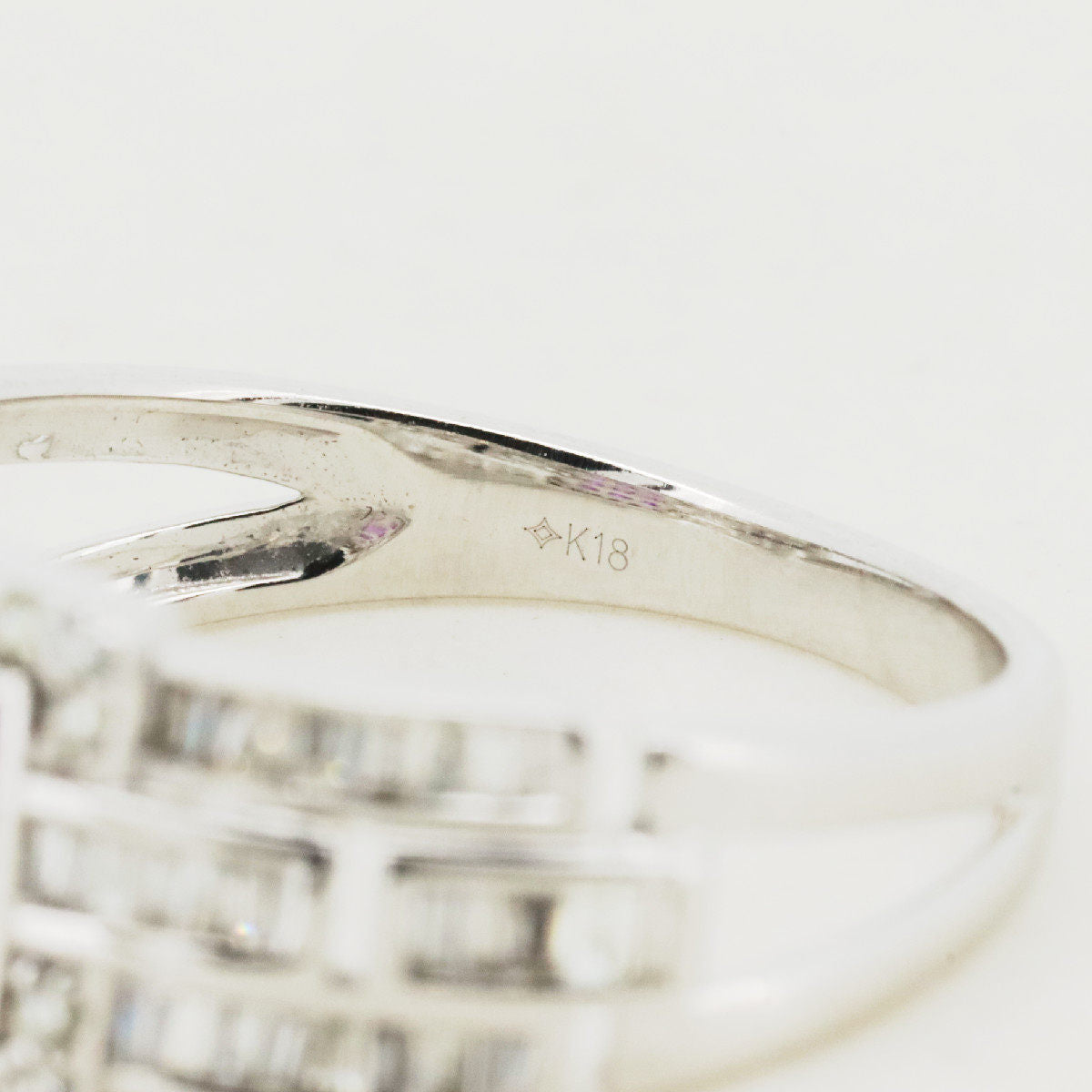 GSTV 18K White Gold Diamond Ruby Ring – inside band