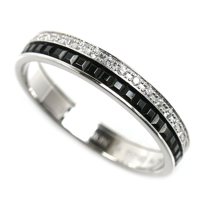 Boucheron Quatre Black Pvd 18K White Gold Black Diamond Ring – front view