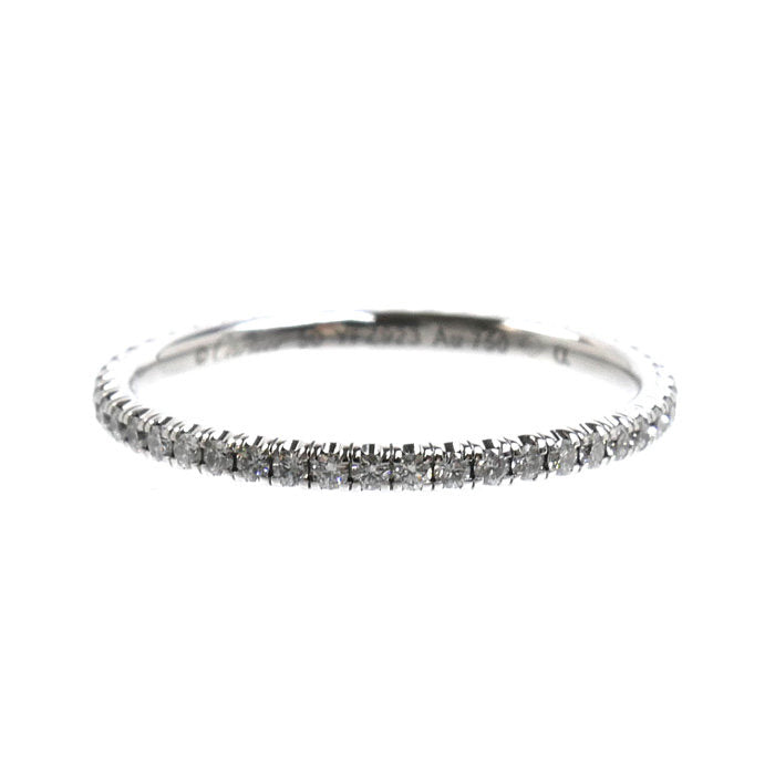 Cartier Full 18K White Gold Diamond Eternity Ring – top view