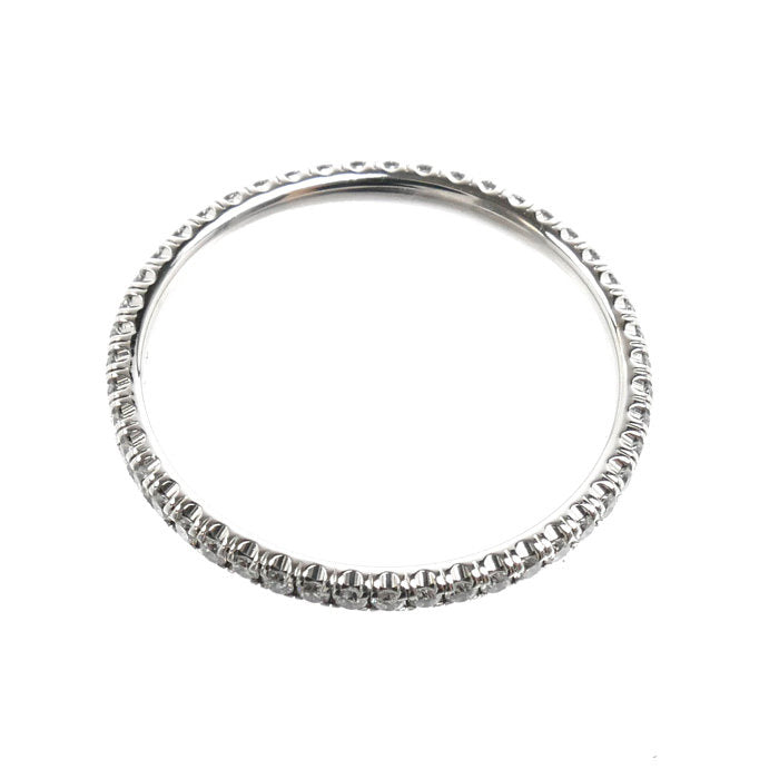 Cartier Full 18K White Gold Diamond Eternity Ring – inside band