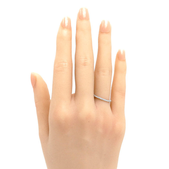 Cartier Full 18K White Gold Diamond Eternity Ring – close-up