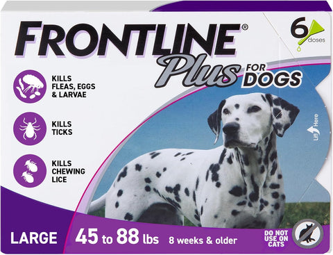 Frontline Plus Large Dogs 45-88lbs 6 Doses Sealed