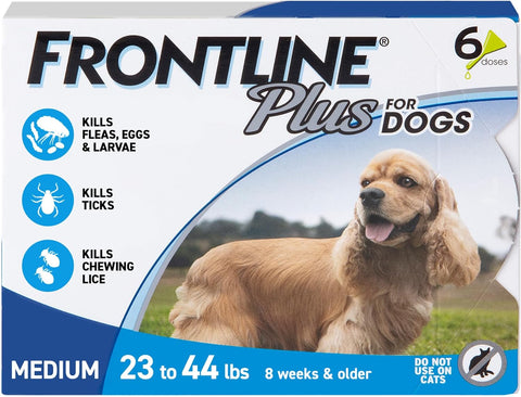 Frontline Plus Medium Dogs 23-44lbs 6 Doses Sealed