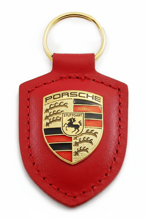 Porsche Leather Crest Keyring Sealed