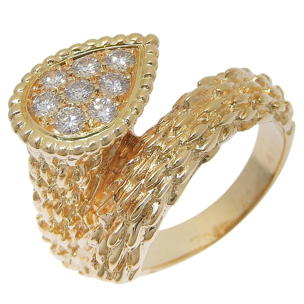 Boucheron Serpent Boheme 18K Yellow Gold Diamond Ring – front view