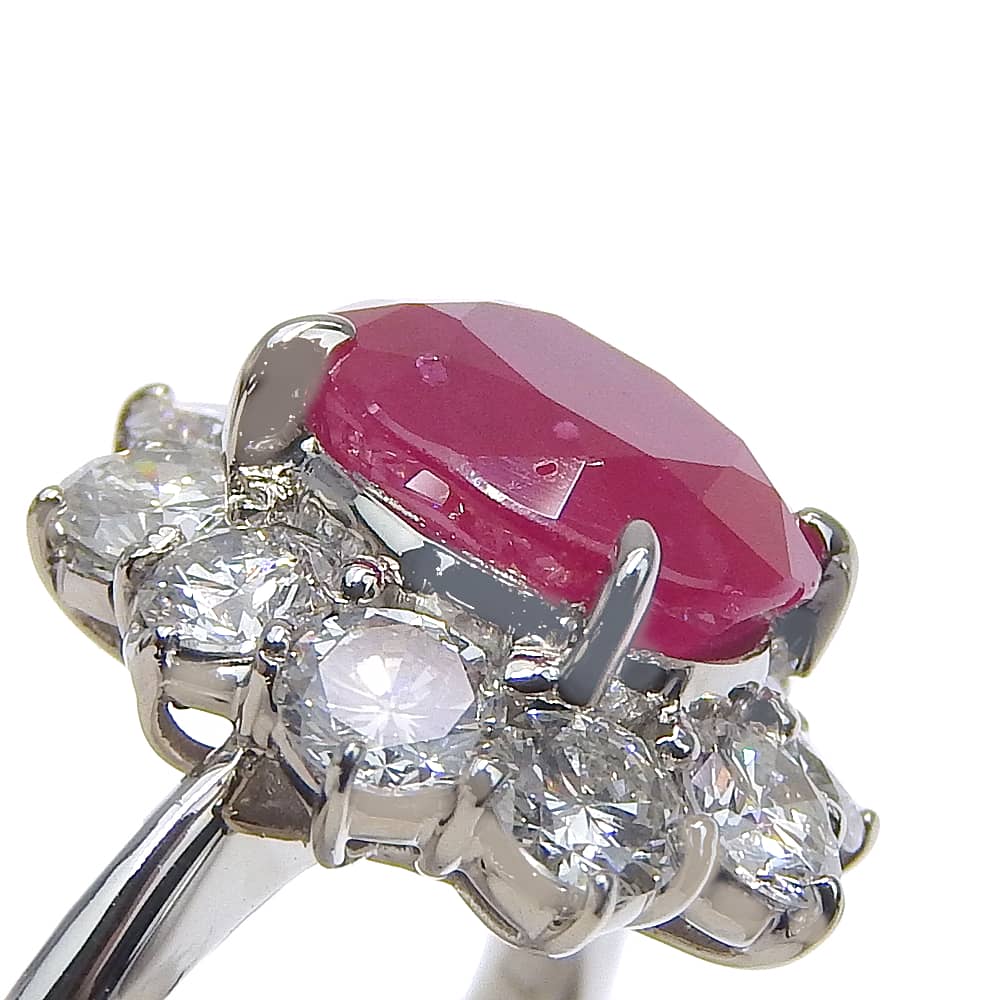 Platinum Diamond Ruby Ring 7.4g – inside band