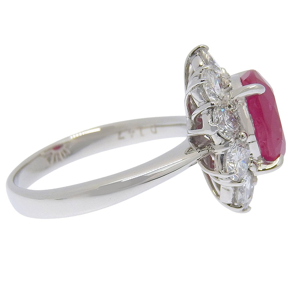 Platinum Diamond Ruby Ring 7.4g – alternate view