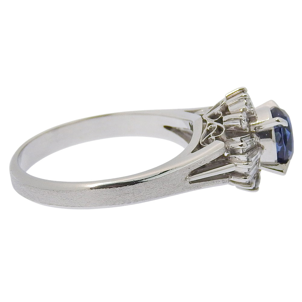 Platinum Diamond Sapphire Ring 6.5g – alternate view