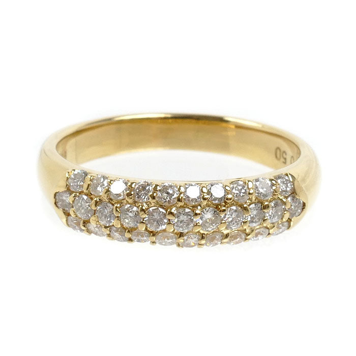 18K Yellow Gold Diamond Ring 0.5ct – top view
