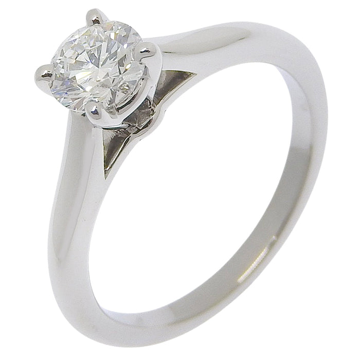 Cartier Platinum Diamond Solitaire Ring – front view