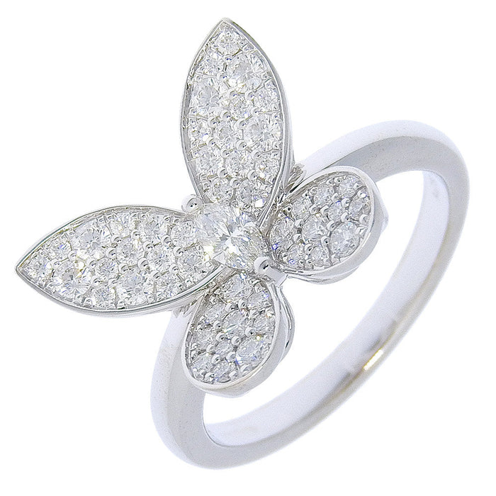 Graff Butterfly Pavé Mini 18K White Gold Diamond Ring – front view