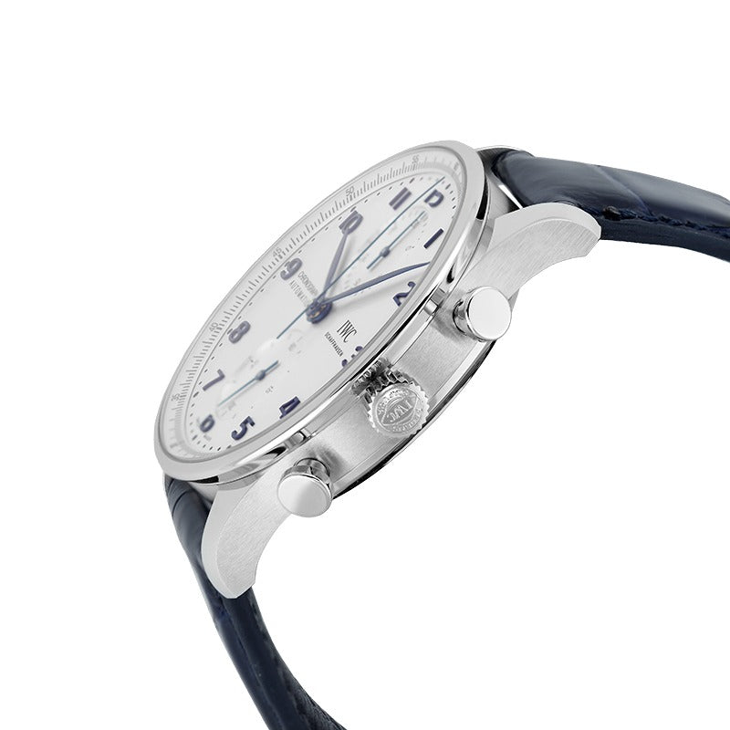 IWC Portugieser Chronograph Silver Dial Blue Hands IW371605