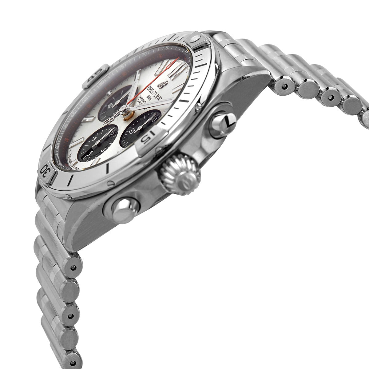 Breitling Chronomat B01 42 Silver Panda Dial Steel Rouleaux AB0134101G1A1