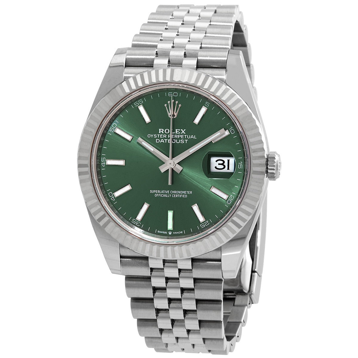 Rolex Datejust 36/41 White Rolesor Blue / Mint Green