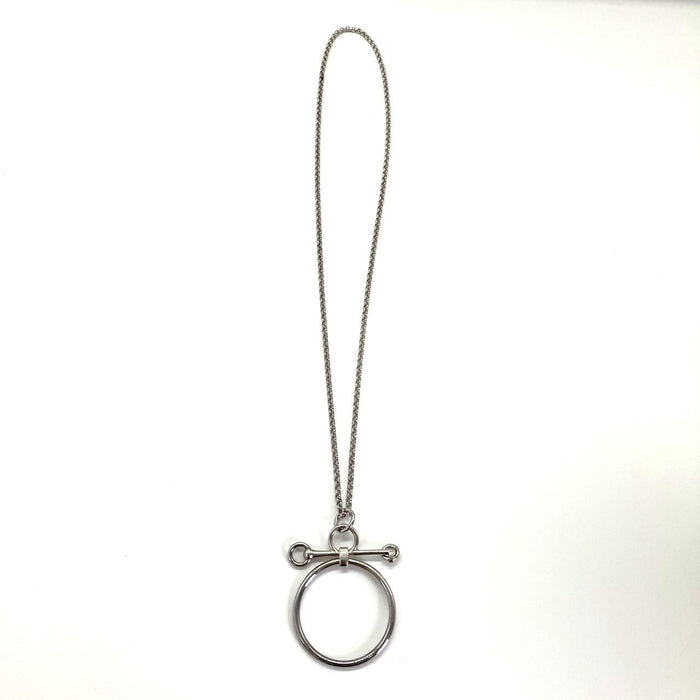 Hermès Mors de Bride Sterling Silver Long Necklace – front view