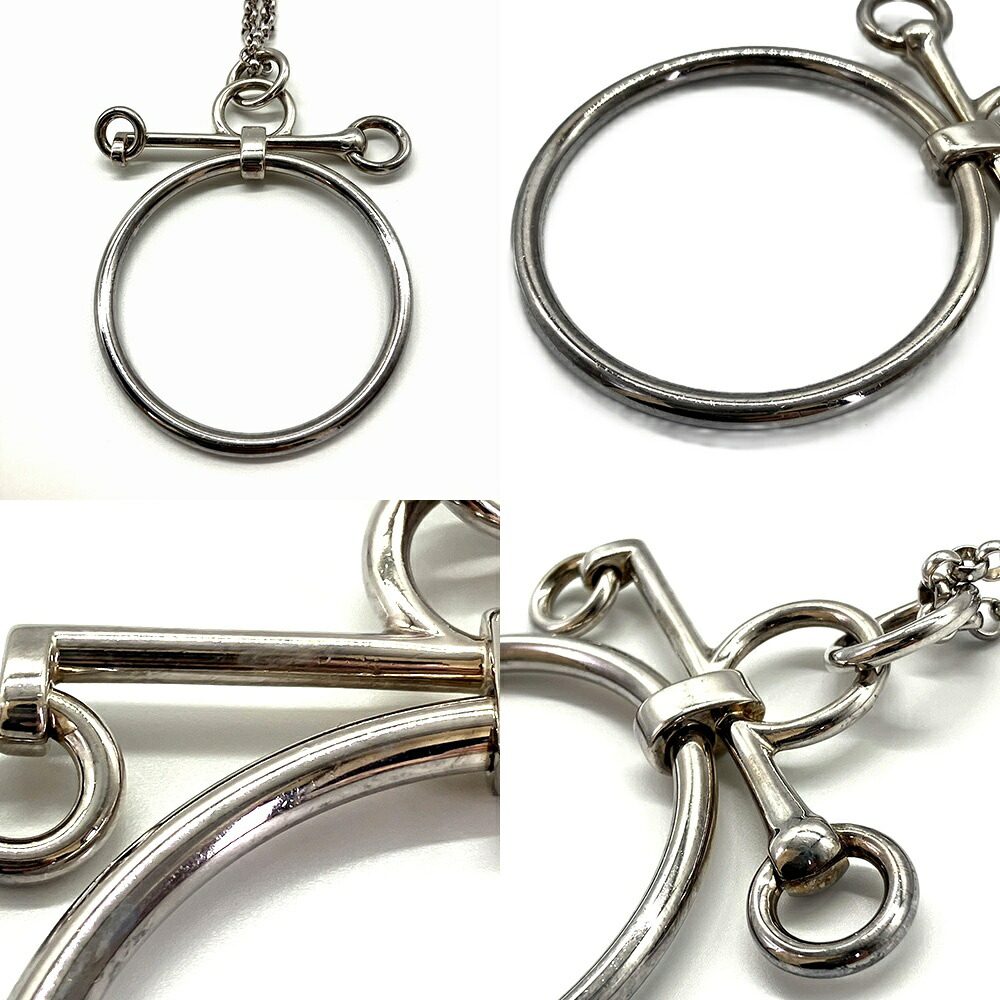 Hermès Mors de Bride Sterling Silver Long Necklace – full length