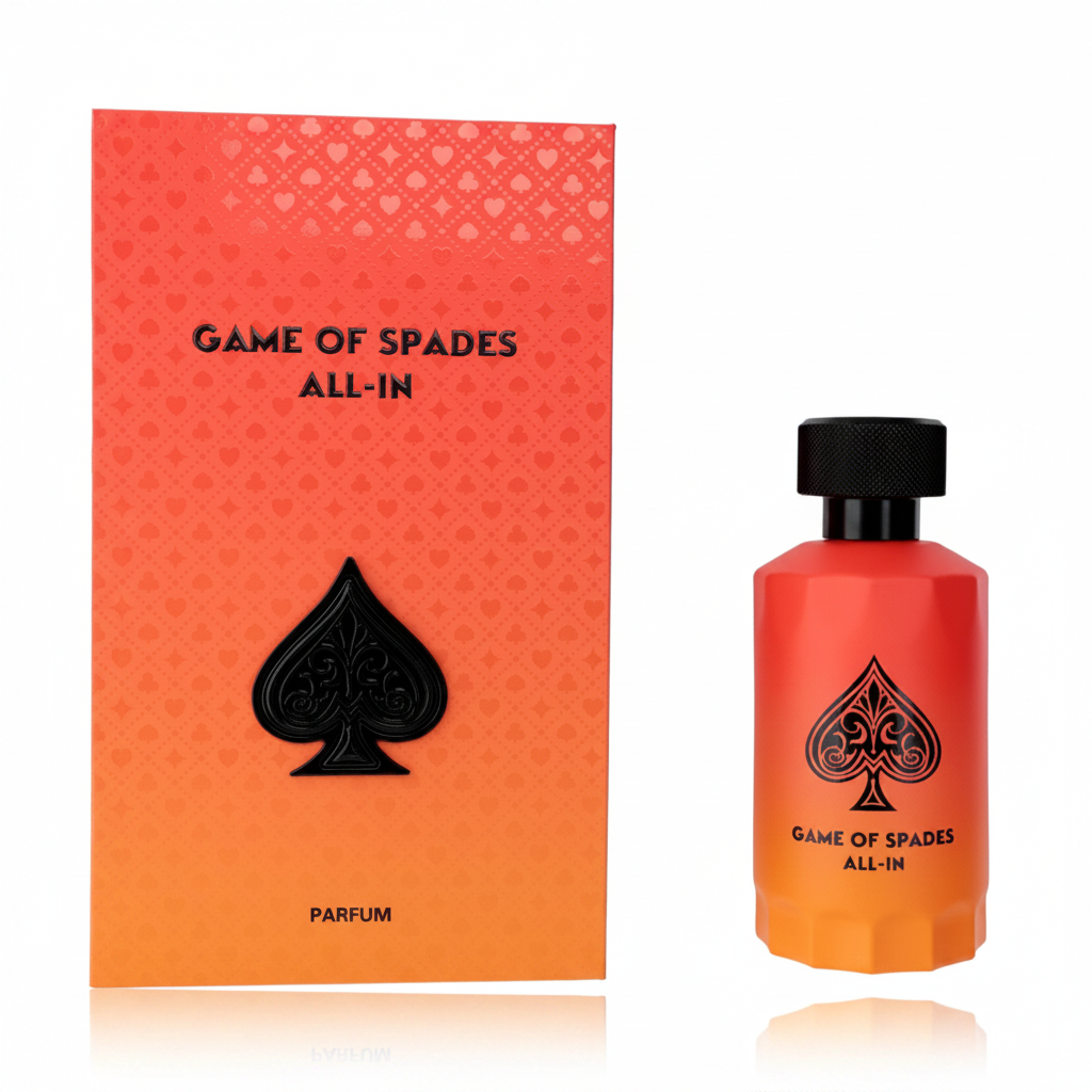 Jo Milano Game of Spades All-In Parfum - Box and Bottle