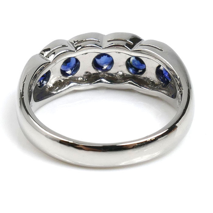 Platinum Diamond Sapphire Ring – inside band