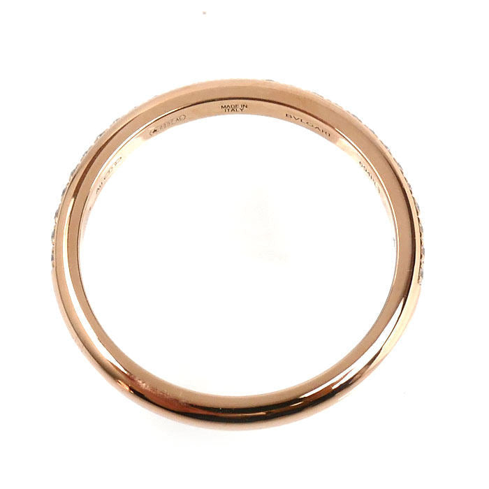 Bulgari Roma Amor 18K Rose Gold Diamond Ring – inside band