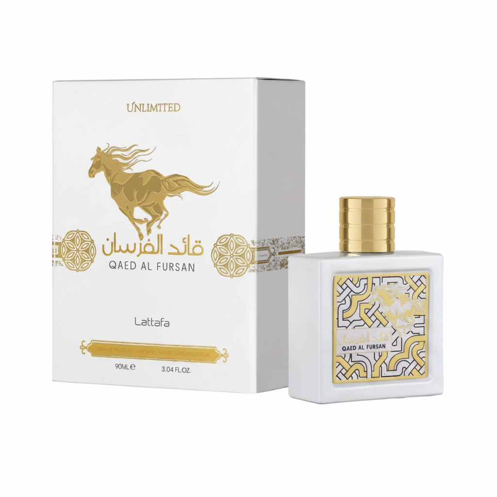 Lattafa Qaed Al Fursan Unlimited EDP - Box and Bottle