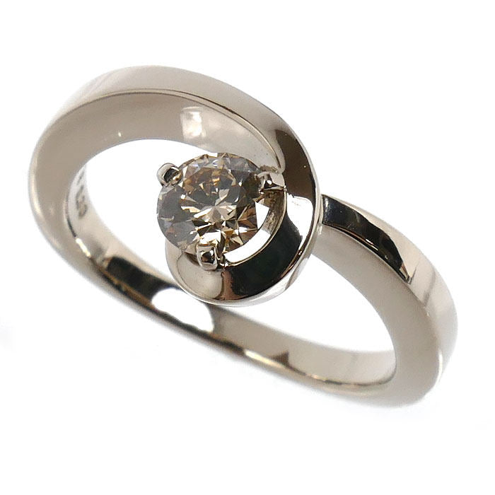 Kashikey Float 18K Rose Gold Diamond Ring – front view