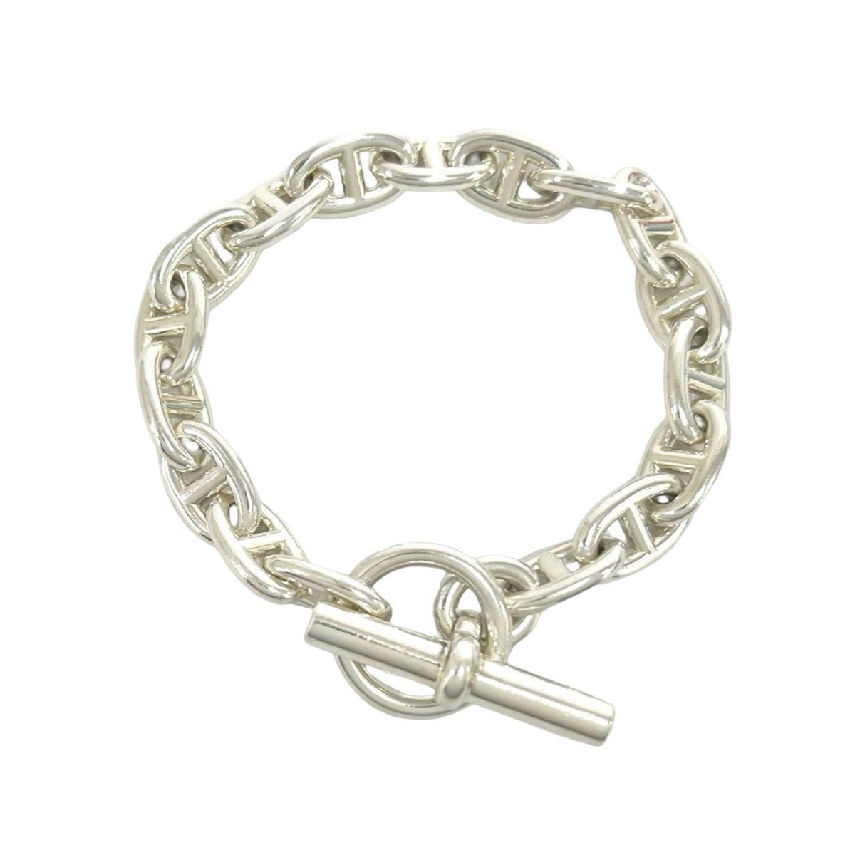 Hermès Chaîne d'Ancre MM Sterling Silver Bracelet – front view
