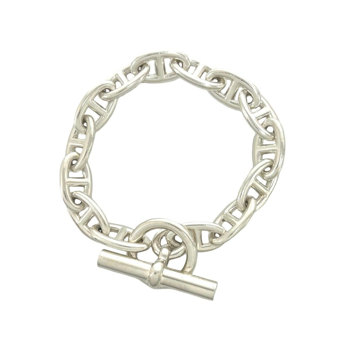 Hermès Chaîne d'Ancre GM Sterling Silver Bracelet – front view