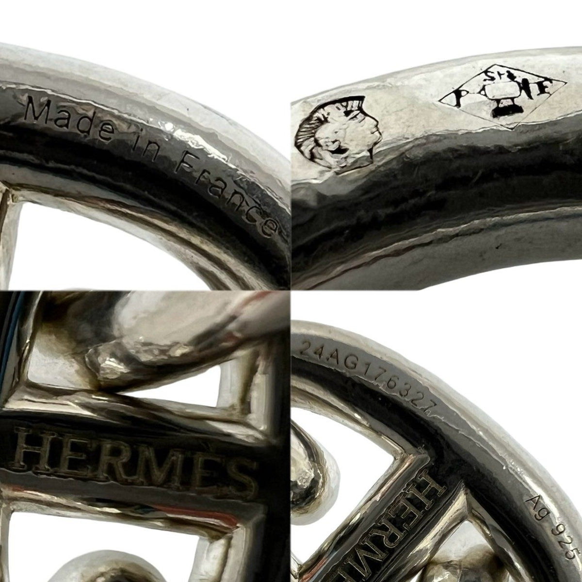 Hermès Chaîne d'Ancre MM Sterling Silver Bracelet – clasp detail