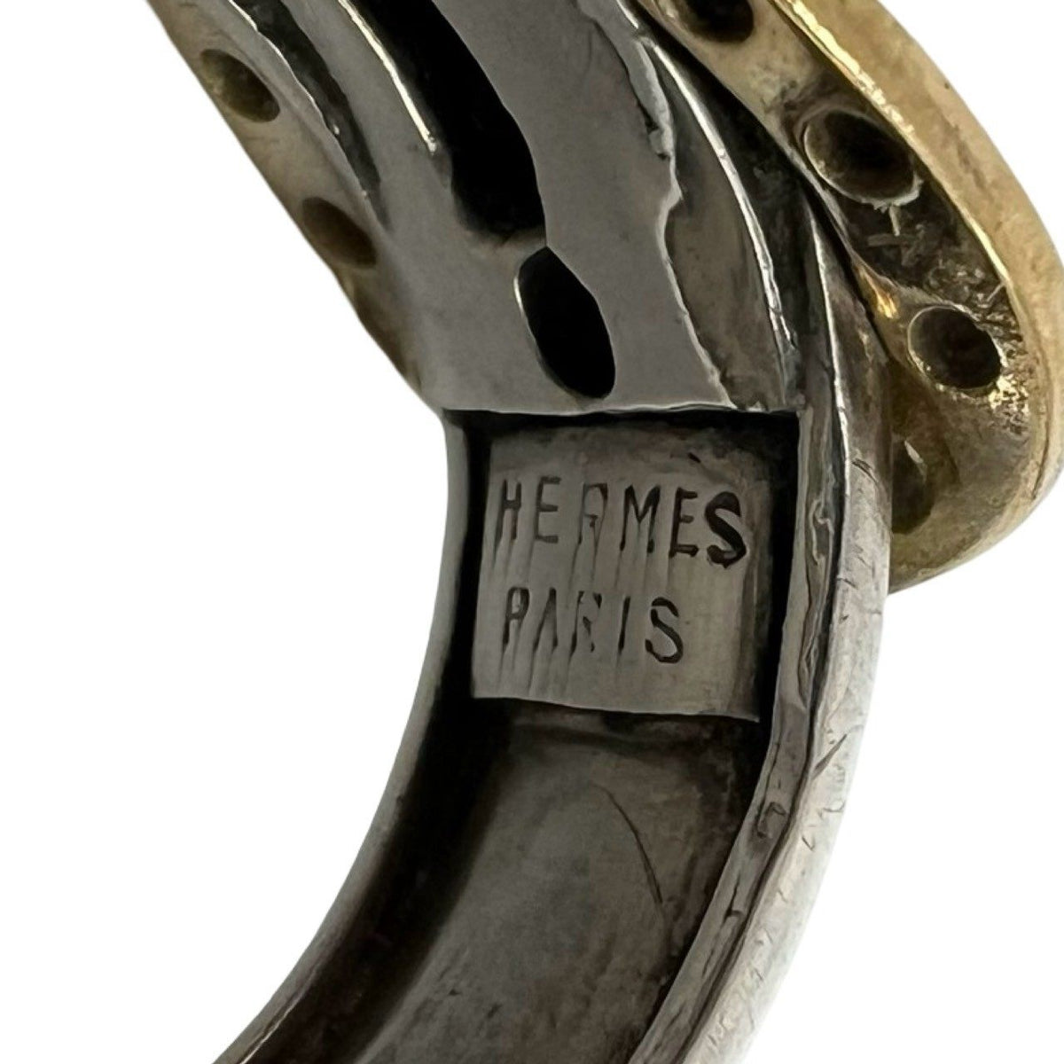 Hermès Horseshoe Sterling Silver Ring – top view