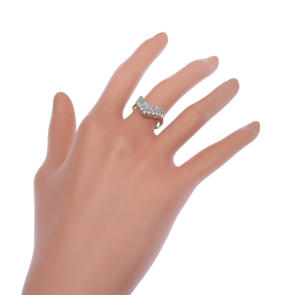 Platinum V Shape Diamond Ring 0.56ct – side view