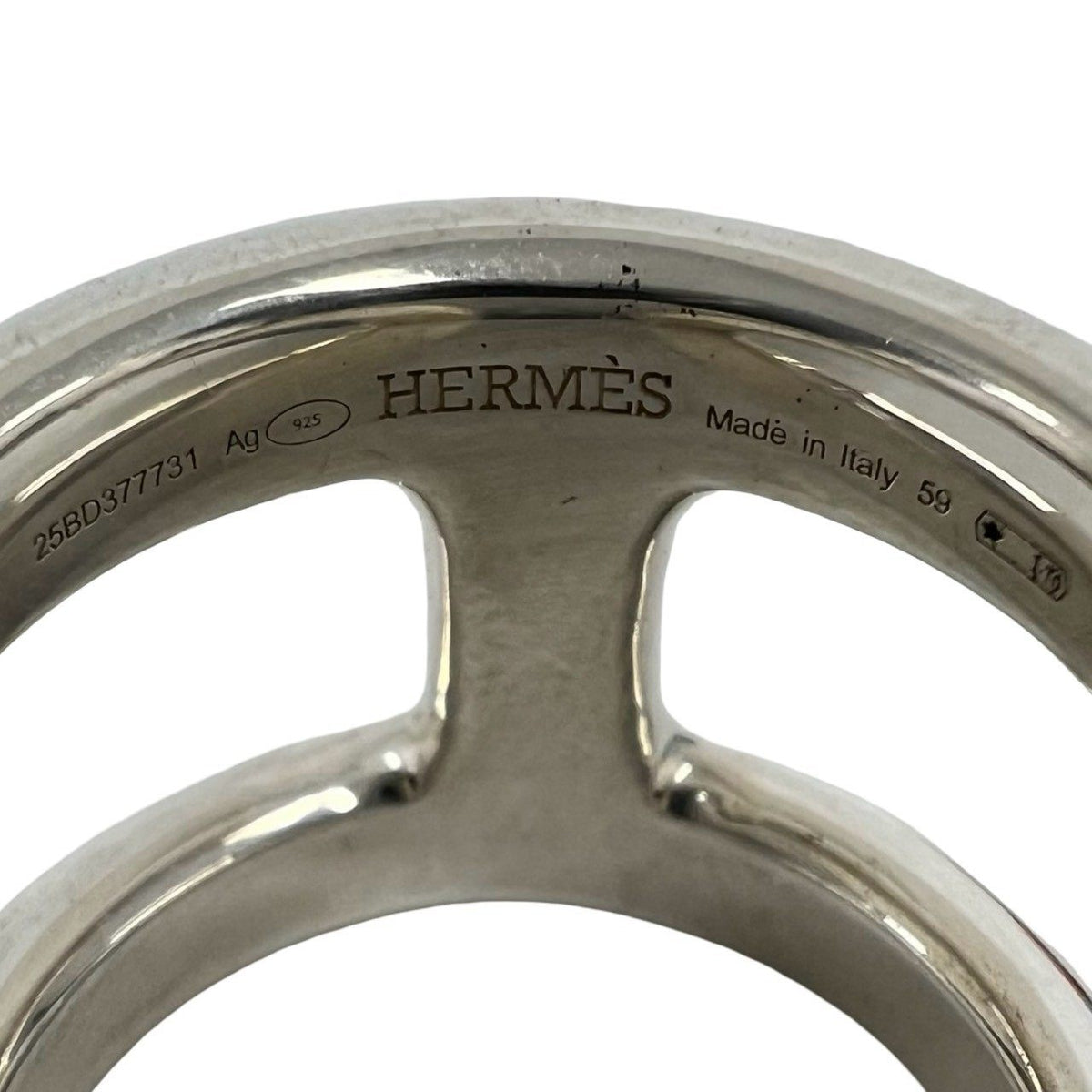 Hermès Osmose GM Sterling Silver Ring – top view