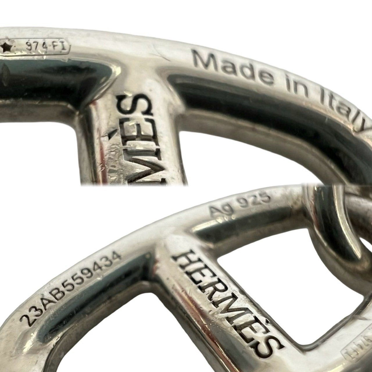 Hermès Chaîne d'Ancre Amulette Sterling Silver Necklace – clasp detail