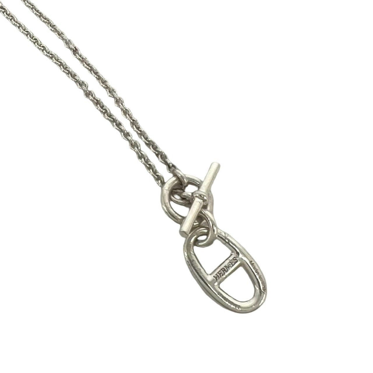 Hermès Chaîne d'Ancre Amulette Sterling Silver Necklace – full length