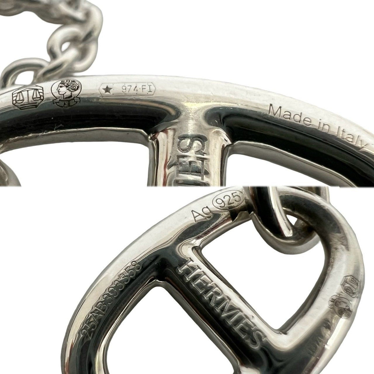 Hermès Amulette Chaîne d'Ancre Sterling Silver Necklace – clasp detail