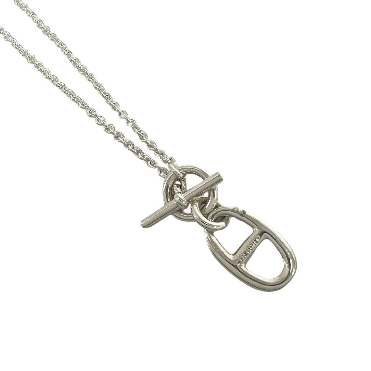 Hermès Amulette Chaîne d'Ancre Sterling Silver Necklace – full length
